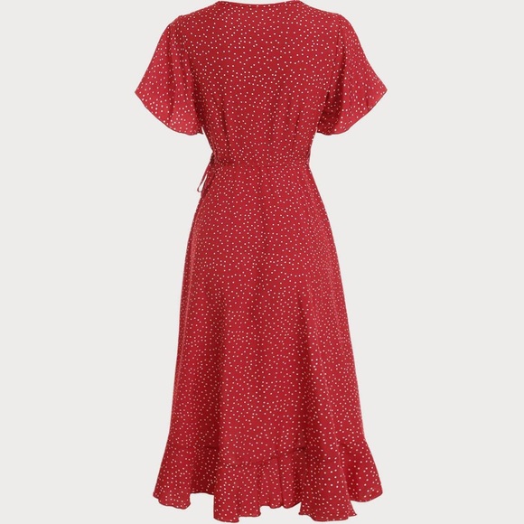 Rihoas Polka Dot Ruffle Wrap Dress - Picture 5 of 7